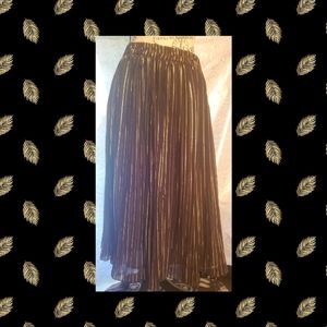 NWT•Black Maxi Skirt-Metallic Gold Stripes by truly4you